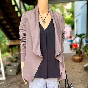 White House Black Market Cowl Neck Tan side zip light weight jacket SZ8